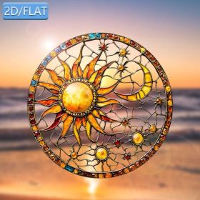 CIFbuy Acrylic Sun Moon Window Clings Hanging Ornament Colorful Light Catcher for Home Garden Decor (TikTok, temu pick-up service) (Option: default title)