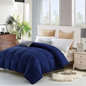 All Season Queen Cooling Comforter - Premium 2100 Series Down Alternative Comforter - Quilted Duvet Insert With Corner Tabs - Luxury Soft Hotel C (Option: Dark Blue Twin 64x88in)