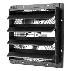 16 Inch Shutter Exhaust Fan Wall Mounted Automatic Louvers EC Motor, Steel Housing, Temperature & Humidity Controller, Ventilation & Cooling For (Option: Default)