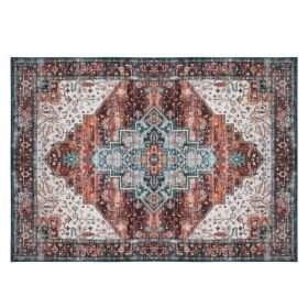 Vintage Area Rug Modern Non Slip Carpet Boho Low Pile Soft Rug Waterproof Machine Washable Rug for Living Room Bedroom Kitchen Dining Room Under (Option: Type 3-6_9ft)