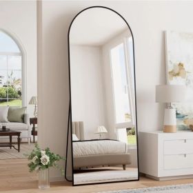 64"x21" Arched Full Length Mirror Freestading Full Body Floor Mirror, Black (Option: default title)