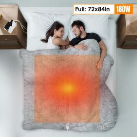 1Pc Electric Heated King Size Fleece Heated Blanket With Dual Controller 10 Heating Levels 10 Hours Auto Off Machine Washable For Home Office Usa (Option: Grey-Full)