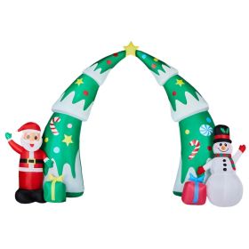 15FT Lighted Christmas Inflatable Archway, Inflatable Christmas Tree Arch with Santa and Snowman, Blow Up Yard Decorations with Built-in LED Ligh (Option: default title)