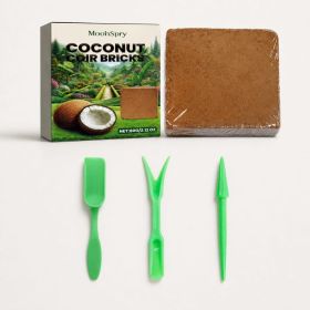 MOONSPRY Coconut Coir Brick and Mini Tool Set, 60 g Coir Brick with 3 Mini Tools (Option: 60 g Coir Brick with 3 Mini Tools)