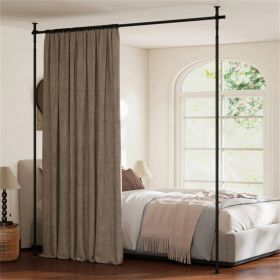 Room Divider Curtain Rod, Adjustable 28"-72"W x 4-10 ft H Heavy-Duty Partition Rod (Option: default title)