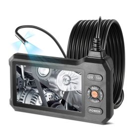 Triple Lens Endoscope With Light, 5 HD IPS Screen Industrial Borescope, 1280 X 720 Lens, 8  2 LEDs, 8X Zoom, IP67 Waterproof Inspection Snake Cam (Option: Default)