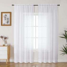 2-Piece Sheer Window Curtain Panel Set (Option: Standard)