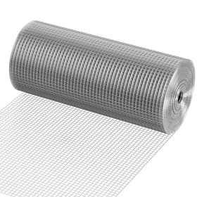 Hardware Cloth 1/2 Inch 24 Inch X 100 Ft 19 Gauge Chicken Wire Fence, Hot-Dip Galvanized After Welding Metal Wire Mesh Roll, Garden Plant Welded (Option: Default)