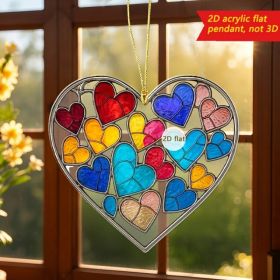 CIFbuy Bohemian Heart Sun Catchers Colorful Acrylic Window Wall Decor Garden Home Holiday Gift(TikTok, temu pick-up service) (Option: default title)