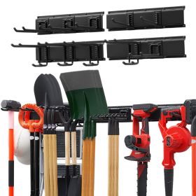 Garage Tool Organizer 66 Inch 800 Lbs Wall Mount Garden Tool Rack, Heavy Duty Garage Hanging Storage Rack Organization With 4 Rails And 10 Adjust (Option: Default)