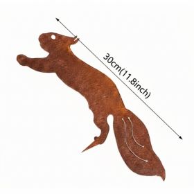 CIFbuy Rustic Tree Stump Side Table with Squirrel, Handmade Wood End Table Iron Base, Base, Bedroom, Decor and Gift （TikTSq, TikTSq, Theme Self-p (Option: 00862246)