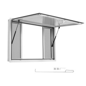 Concession Window 60x36 In Aluminum Alloy Frame Service Window, For Food Truck, Up To 85 Degrees Stand Serving With 4 Sliding Screen Windows, Awn (Option: Default)