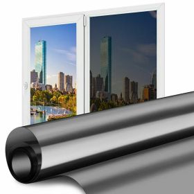 One Way Mirror Window Film Heat UV Reflective Privacy Tint Foil For Home Office (Option: Black Silver-19.7in x 78.7in (10.8 sqft))