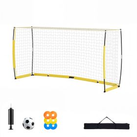 Soccer Goal 12 X 6 FT Soccer Net For Backyard Collapsible Base Yellow, Portable & Quick Setup, With Metal Base, Carry Bag, Ground Stakes, For You (Option: Default)