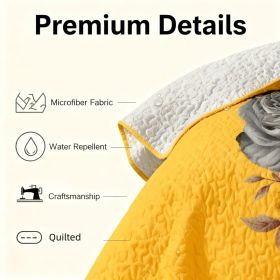 5-Piece Yellow Peony Comforter Bedding Set For Queen, King And California King (Option: Queen)