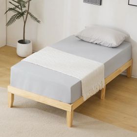 Twin Basic Bed Frame Pine Wood Painted Surface Bed Single Bed 74.41*37.99*12in Wood (Option: default title)