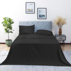 California King Sheet Set 4 Pieces Soft California King Size Sheets Cooling & Breathable Hotel-Quality Easy Care Polyester Microfiber Bedding For (Option: Black-K)