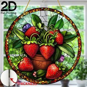 CIFbuy Acrylic Strawberry Hanging Decor Colorful Window Wall Art Garden Ornament Unique Gift for Nature Lovers(TikTok, temu pick-up service) (Option: default title)