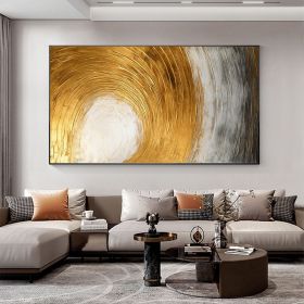 Hand Painted Oil Painting Abstract Gold Texture Oil Painting on Canvas Original Minimalist Art Golden Decor Custom Painting Living Room Home Deco (Style: 01, size: 60x120cm)