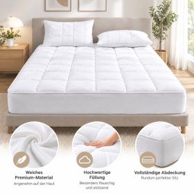 Quilted Fitted Mattress Pad, Deep Pocket Mattress Protector, Soft Fluffy Bed Cover For Bedroom (Option: 39x75 inch-White)
