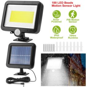Outdoor Solar Wall Light,Motion & Light Sensor Activated,100 LED Beads,IP65 Waterproof,Rotatable Solar Panel With 16.4ft Cable For Patio Garage D (Option: 59259408)