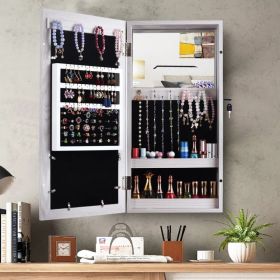 Free shipping Jewelry Organizer Wall/Door Mounted Lockable Jewelry Cabinet with Mirror Space Saving Jewelry Storage Cabinet,Beauty Organizer Dres (Option: picture)