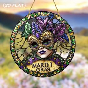 CIFbuy Colorful Suncatcher Hanging Decor Acrylic Mask Glass Effect Room Garden Porch Party Scene Decoration Gift (TikTok, temu pick-up service) (Option: default title)
