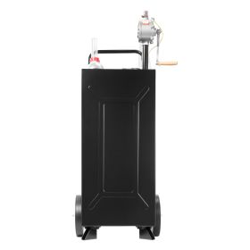 30 Gallon Fuel Gas Caddy, Carbon Steel, Portable Fuel Transfer Storage Tank With Manual Pump & 2 Wheels, Gasoline Diesel Can Container, For Cars, (Option: Default)