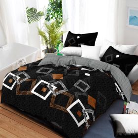 6-Piece Black Geometric Comforter Bedding Set For King And California King (Option: California King)